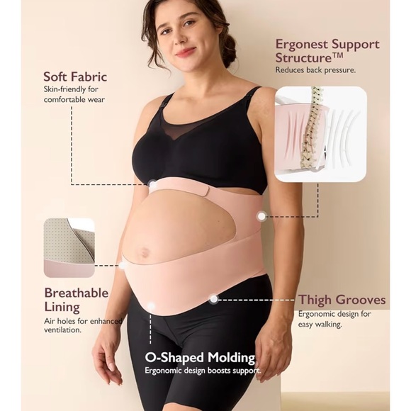 Momcozy 2XL pregnancy belly band in Light Beige - Picture 3 of 4